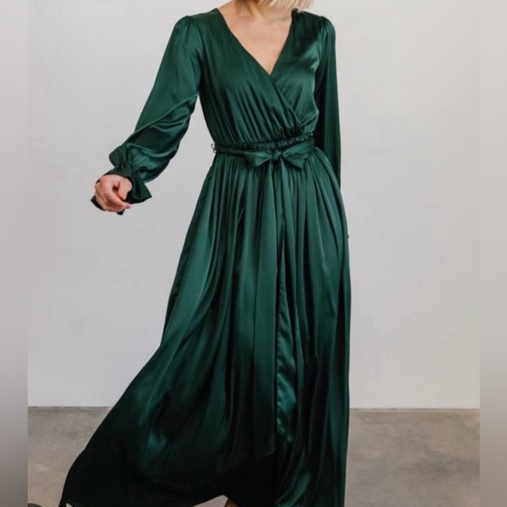 Baltic born holly satin maxi dress with slit